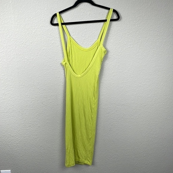 New Alix NYC Paulis Midi Tank Dress Kiwi Lime Green Neon Stretch Rib Knit Sz S - Picture 6 of 11